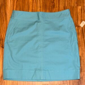 Talbots womens skirt 12 large pencil blue mini knee basic business casual nwt